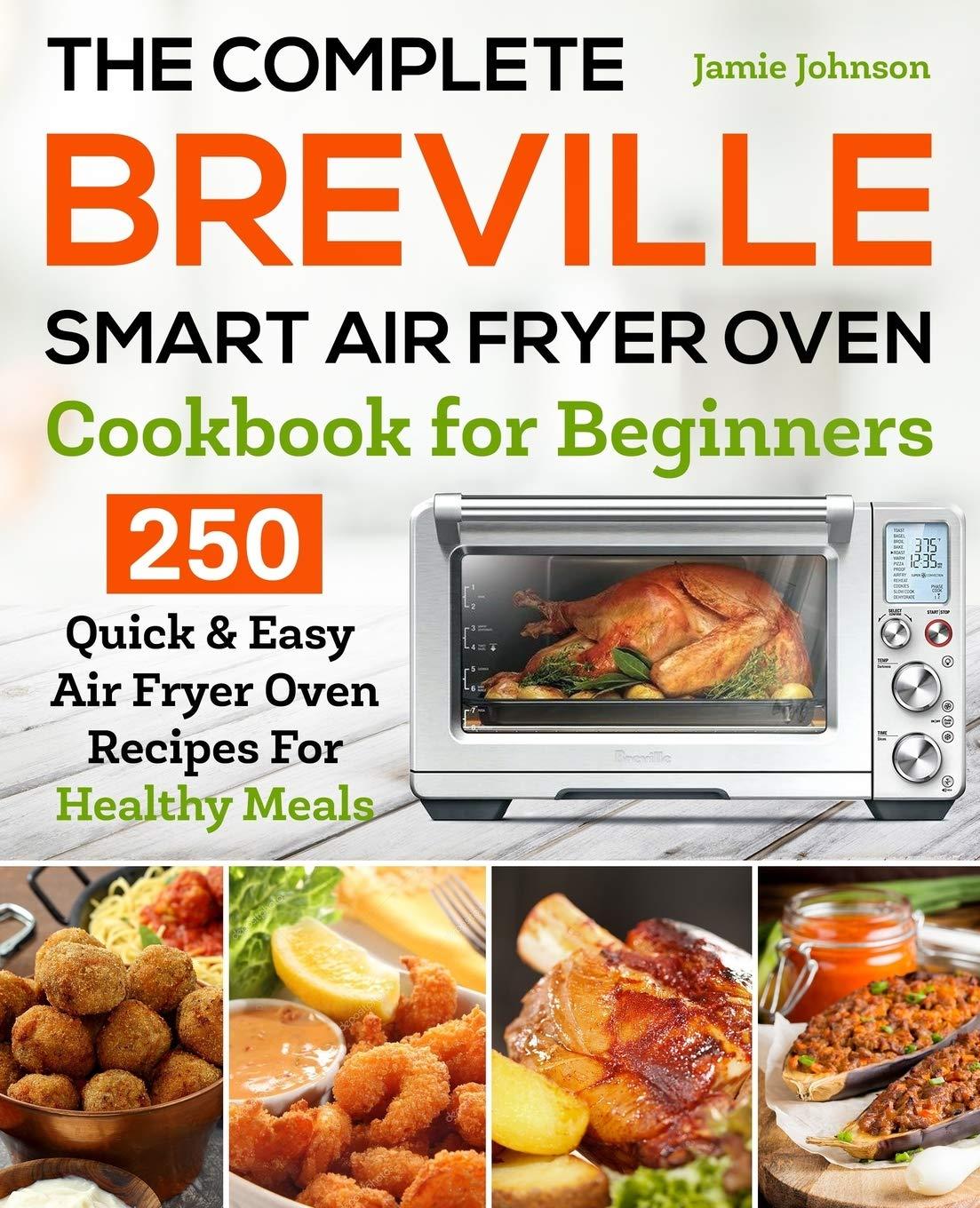 Breville Smart Oven Air Fryer Pro - Nyitott receptoldal áttekinthető hozzávalókkal és sütési időpontokkal
