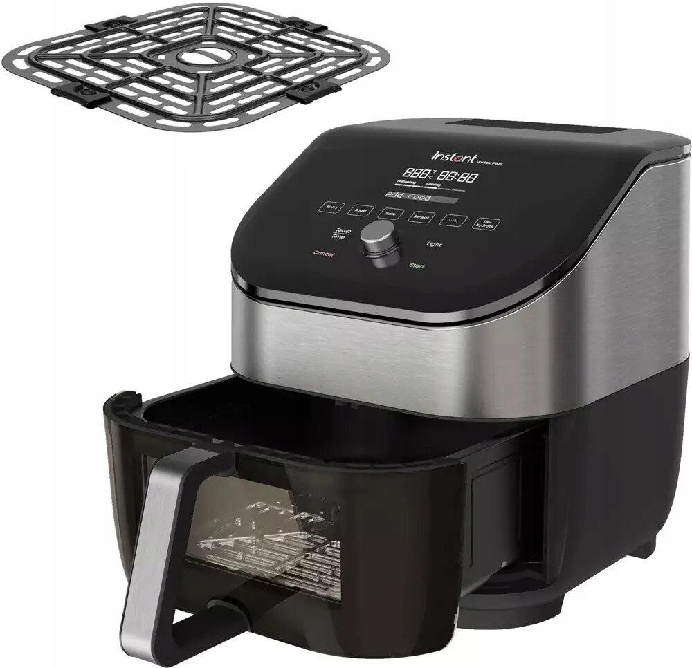 Instant Pot Vortex Plus Dual Basket - a megvilágított ClearCook ablak működés közben, amint látszódnak a sült krumplik