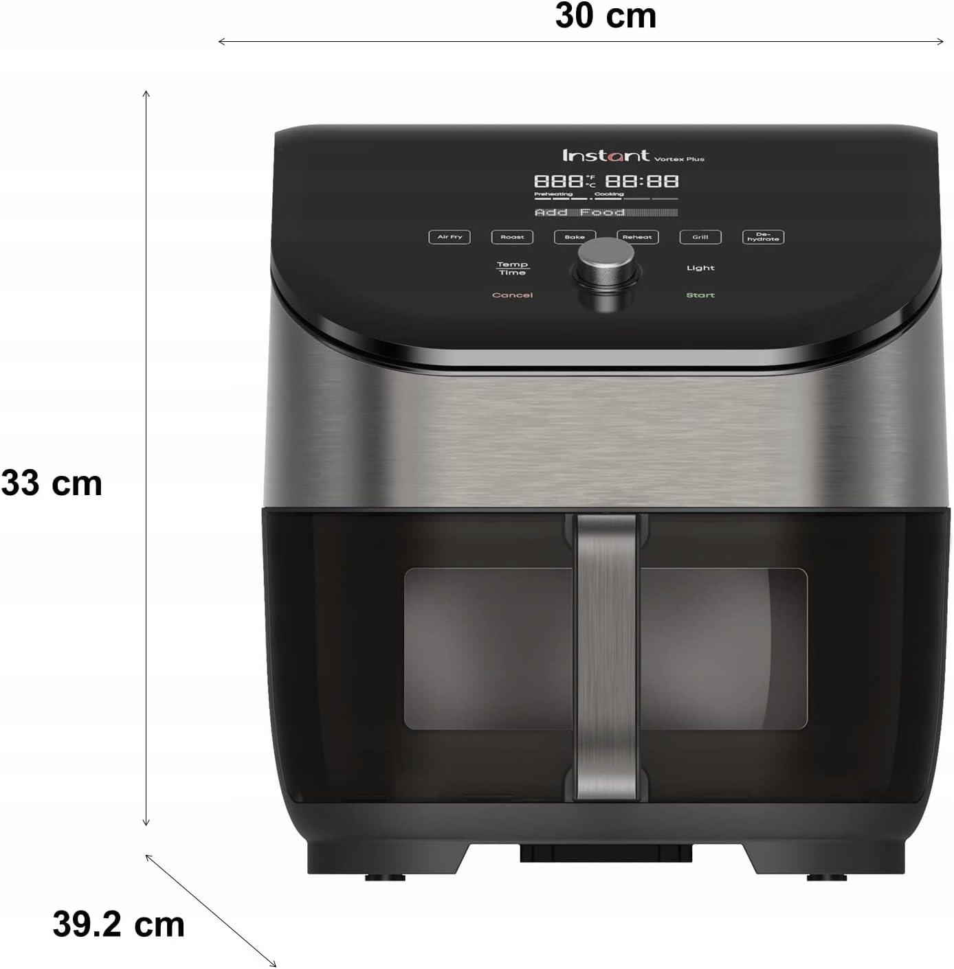 Instant Pot Vortex Plus Dual Basket - a kivehető tapadásmentes kosár és a sütőtálca a tisztításhoz előkészítve