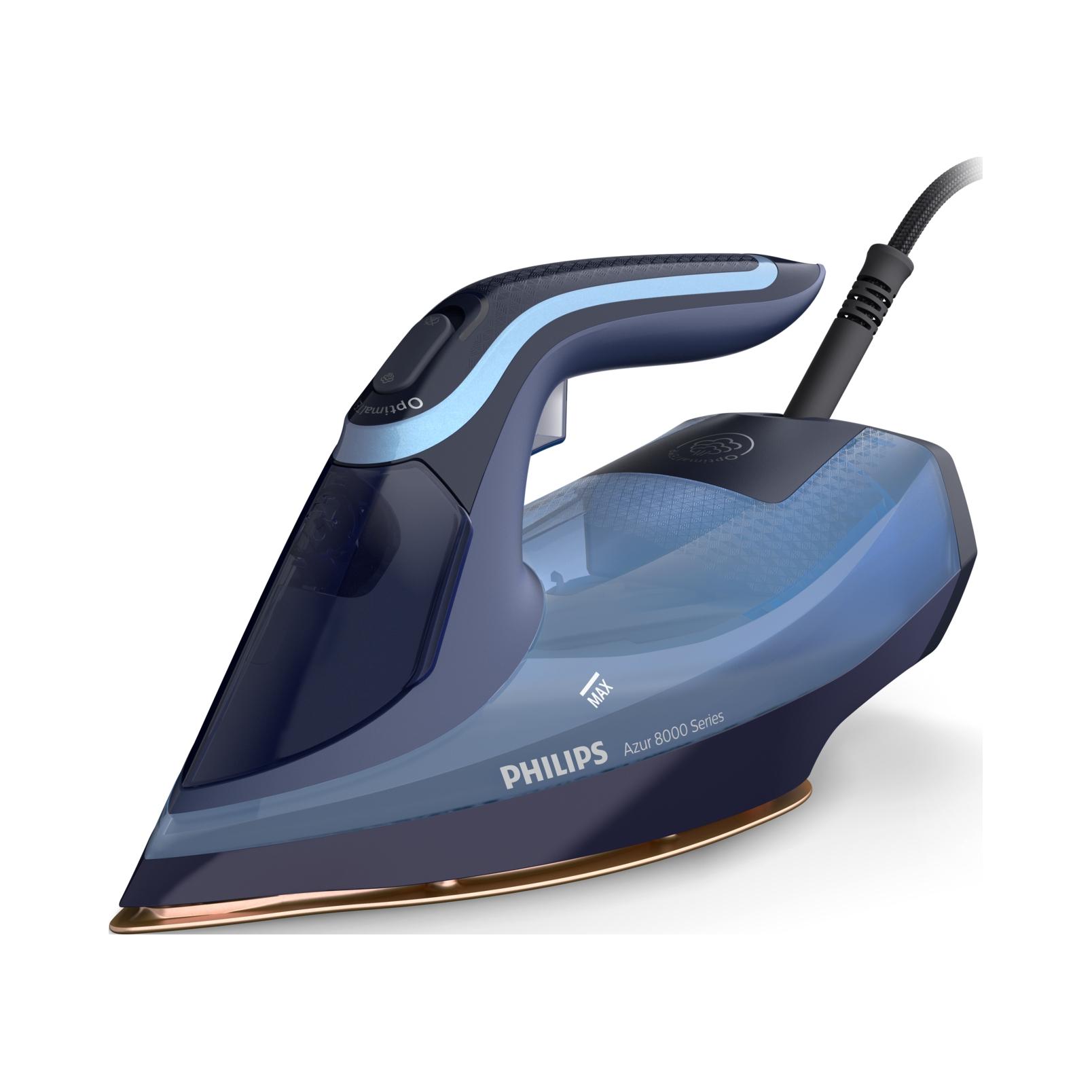 Philips Azur 8000 Series DST8030/70 - a Philips Azur 8000 vasaló elegáns kék háza és a SteamGlide Elite talp